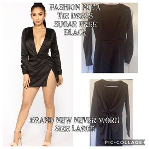 Fashion Nova sugar fee black tie dress